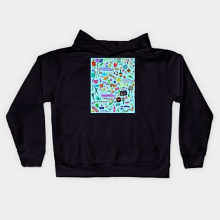 Stray Kids FNF doodle (blue) Kids Hoodie